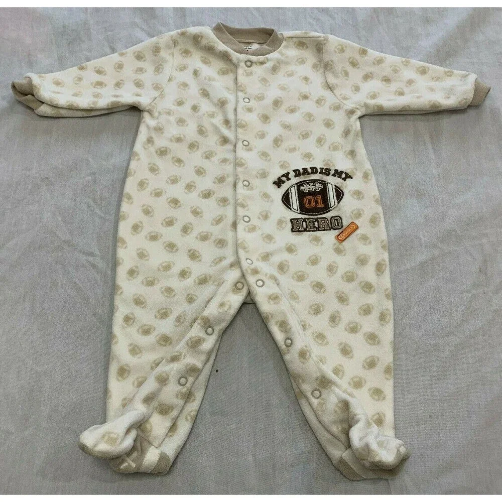 CARTERS BOYS FLEECE ONE PIECE ROMPER OUTFIT SIZE 6 MONTHS